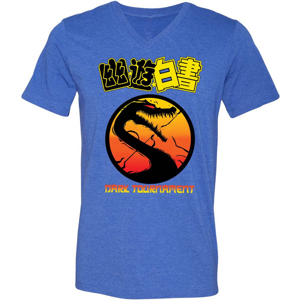 Unisex V-Neck T-Shirt - JKF6YFDC - Heather True Royal - 14