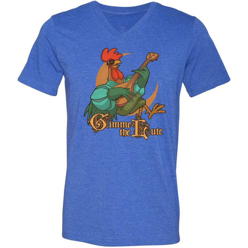 Unisex V-Neck T-Shirt - 6M3M9VZ9 - Heather True Royal - 14