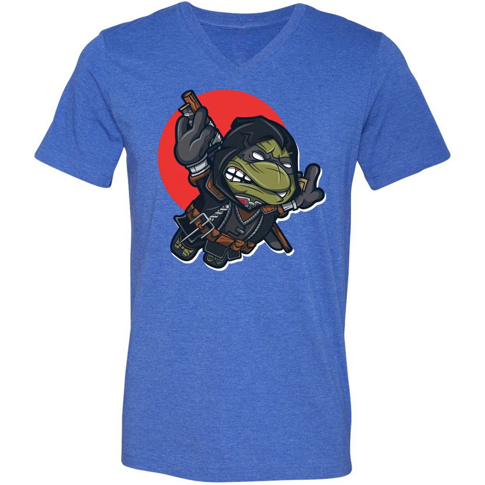 Unisex V-Neck T-Shirt - 4SNCLB1Z - Heather True Royal - 14