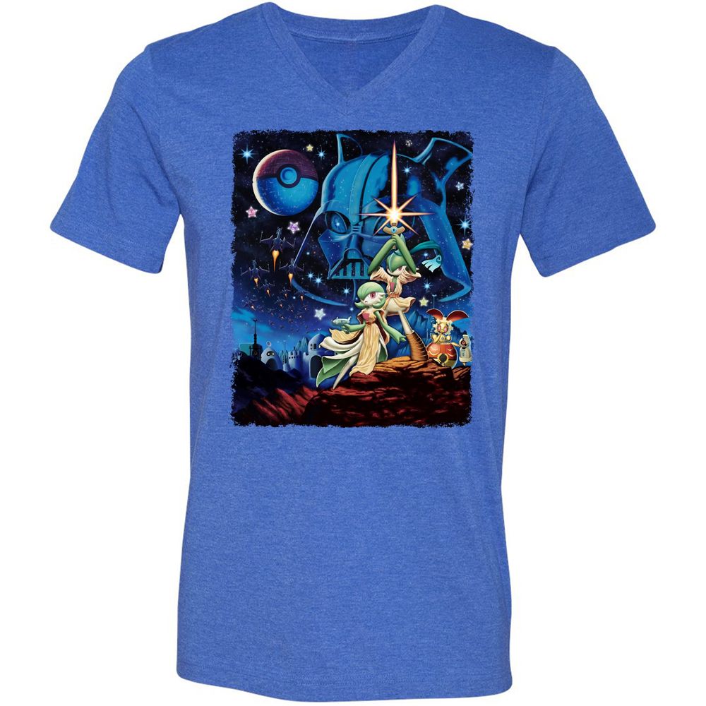 Unisex V-Neck T-Shirt - 72AAMFNZ - Heather True Royal - 14