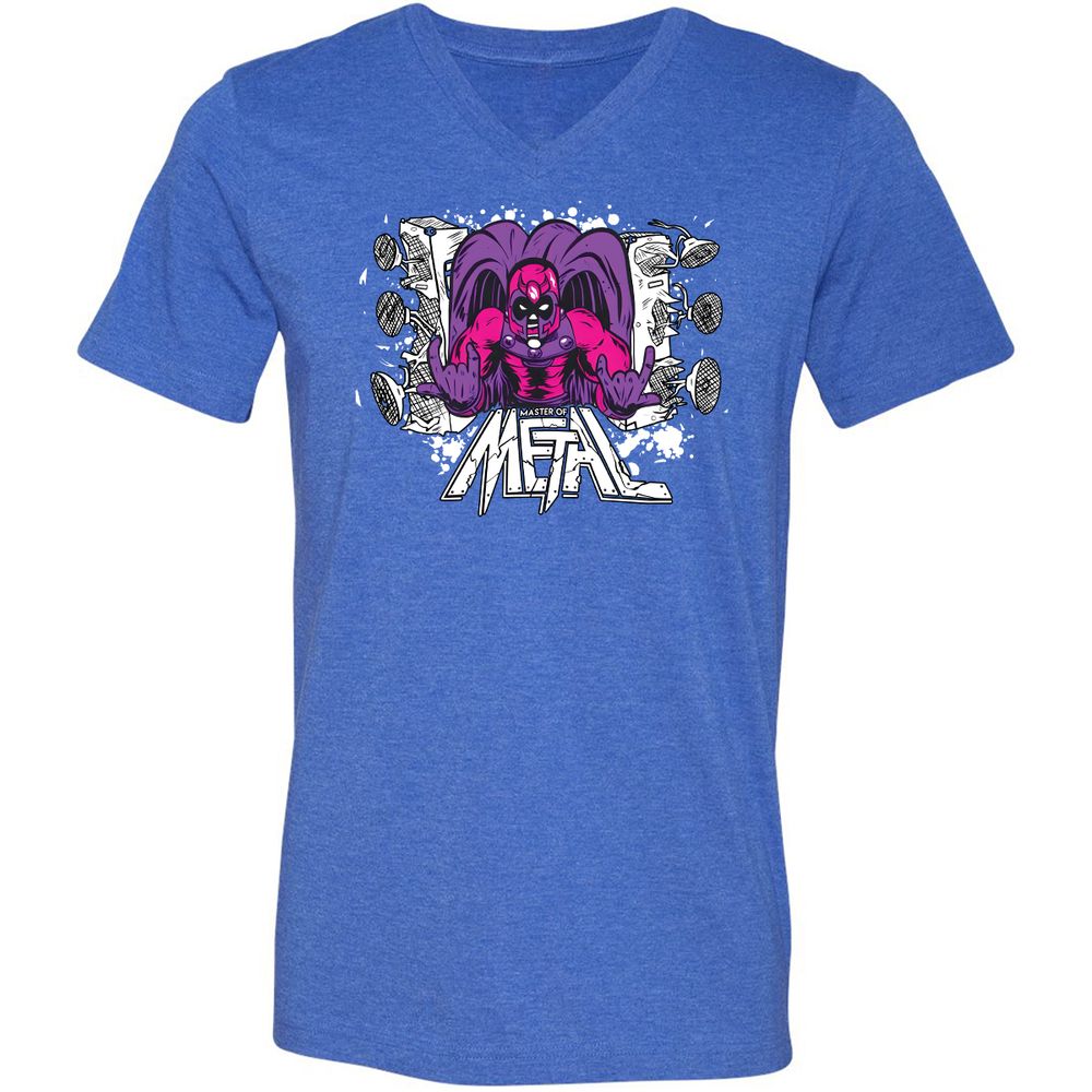 Unisex V-Neck T-Shirt - DJZ7S578 - Heather True Royal - 14