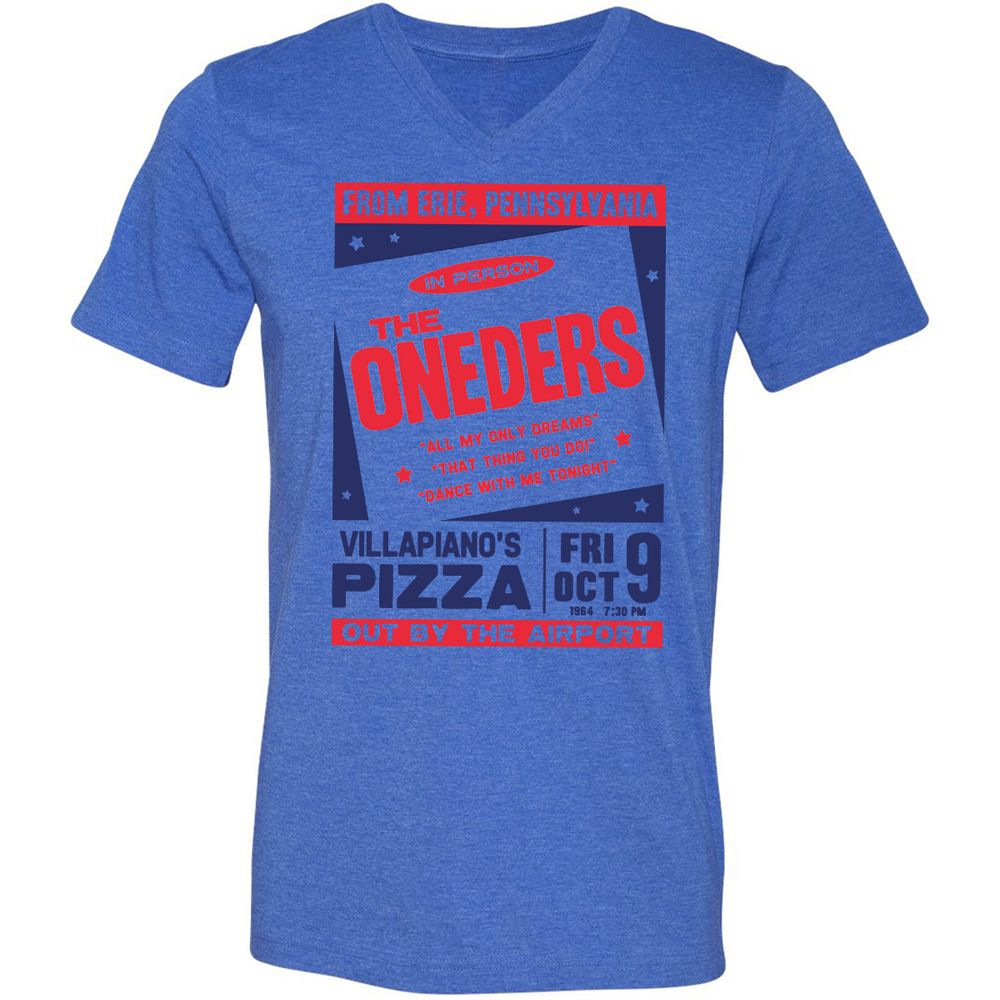 Unisex V-Neck T-Shirt - AXSZ55KM - Heather True Royal - 14