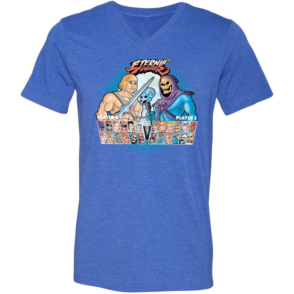 Unisex V-Neck T-Shirt - Q2V9HDHV - Heather True Royal - 14