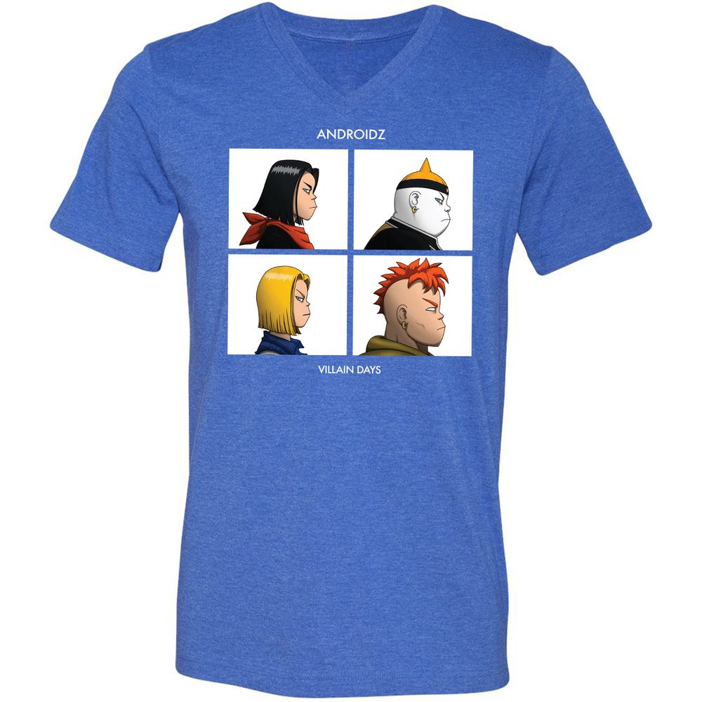 Unisex V-Neck T-Shirt - GBCZP2N6 - Heather True Royal - 14