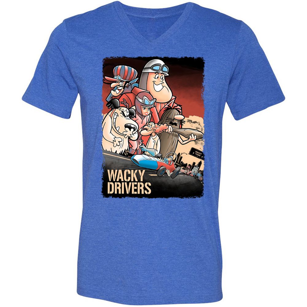 Unisex V-Neck T-Shirt - PZME1AAS - Heather True Royal - 14