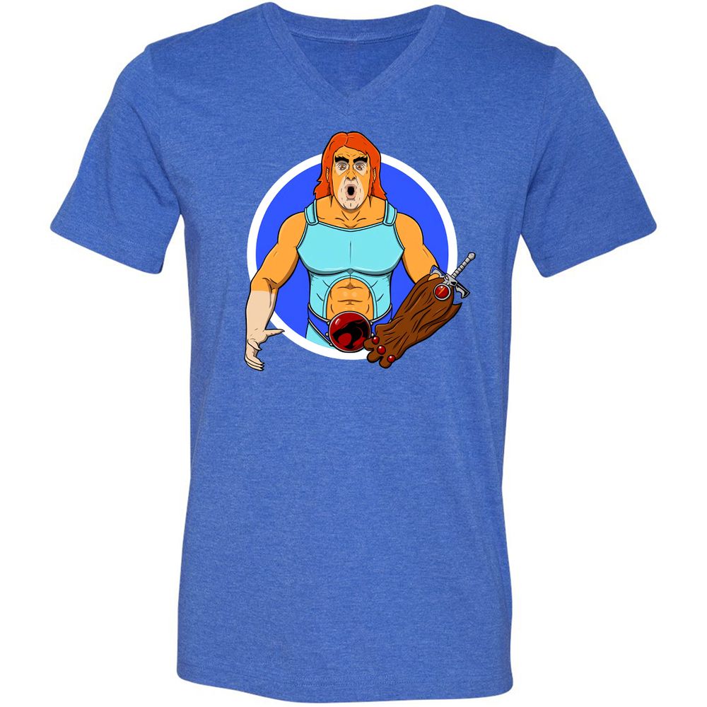 Unisex V-Neck T-Shirt - 44ZHN5FE - Heather True Royal - 14
