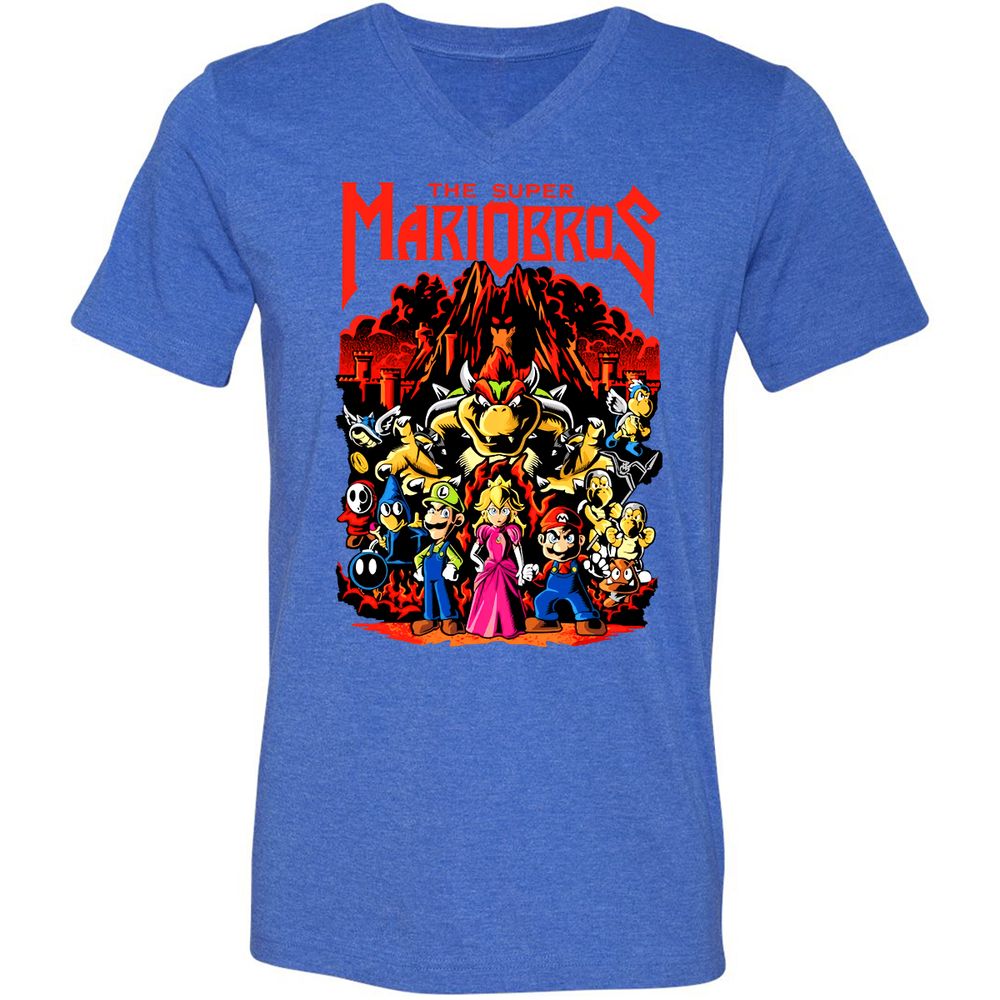 Unisex V-Neck T-Shirt - 6334TRUD - Heather True Royal - 14