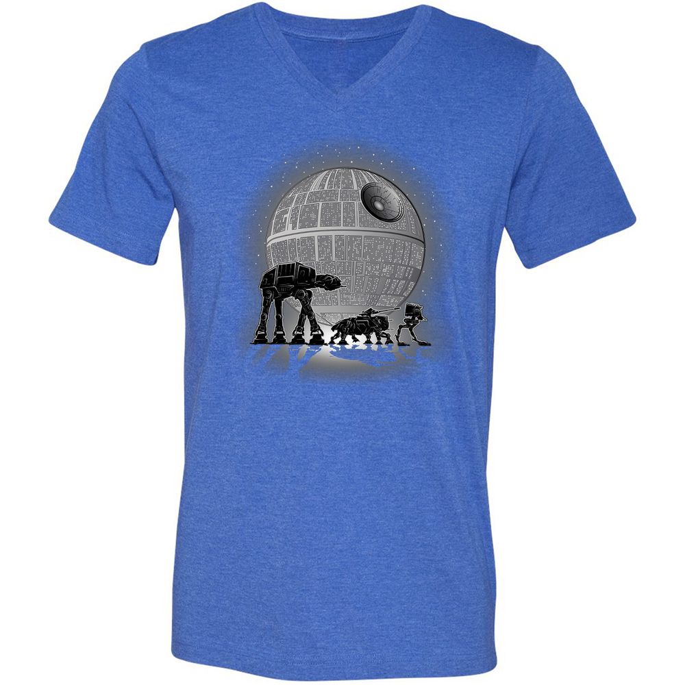 Unisex V-Neck T-Shirt - UCUYG481 - Heather True Royal - 14