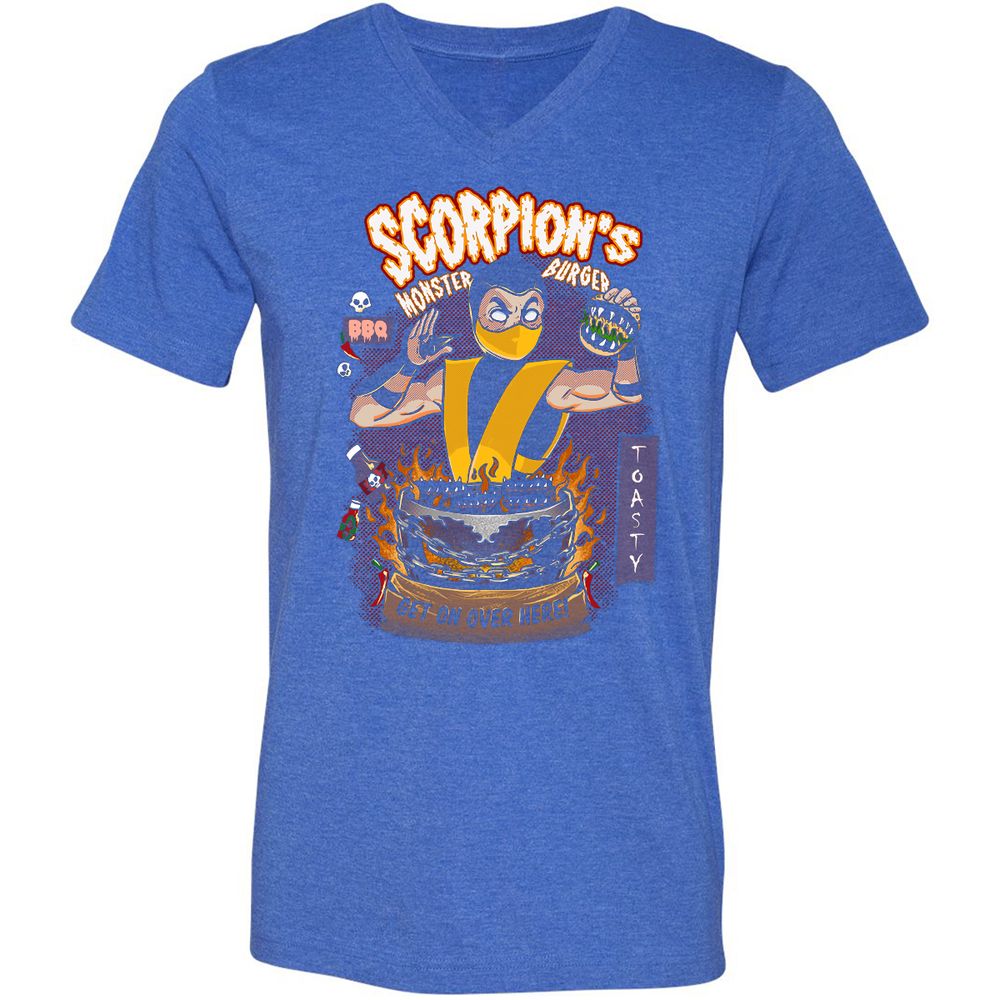 Unisex V-Neck T-Shirt - JX8JKURX - Heather True Royal - 14