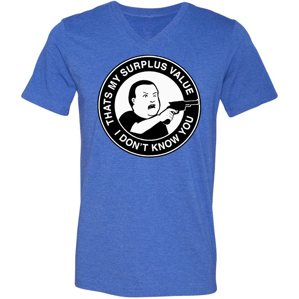 Unisex V-Neck T-Shirt - PTHUHT7A - Heather True Royal - 14