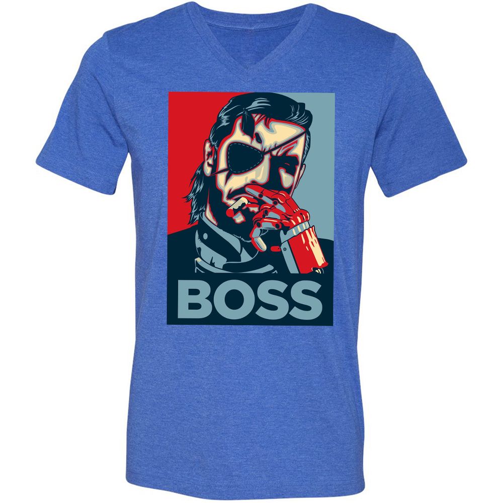 Unisex V-Neck T-Shirt - N463BMAT - Heather True Royal - 14