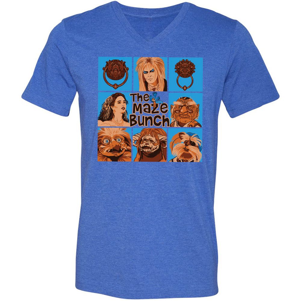 Unisex V-Neck T-Shirt - 4XBNXZZ5 - Heather True Royal - 14