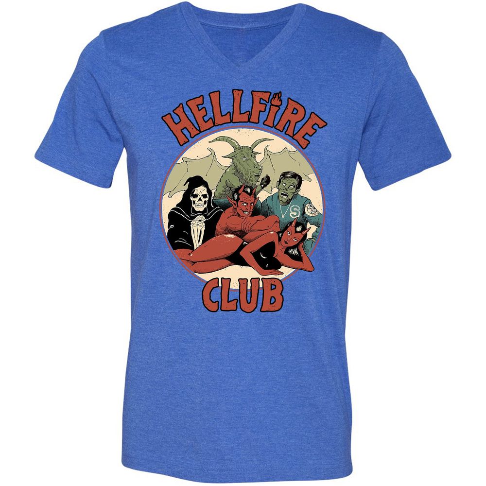 Unisex V-Neck T-Shirt - WQ2ADANK - Heather True Royal - 14