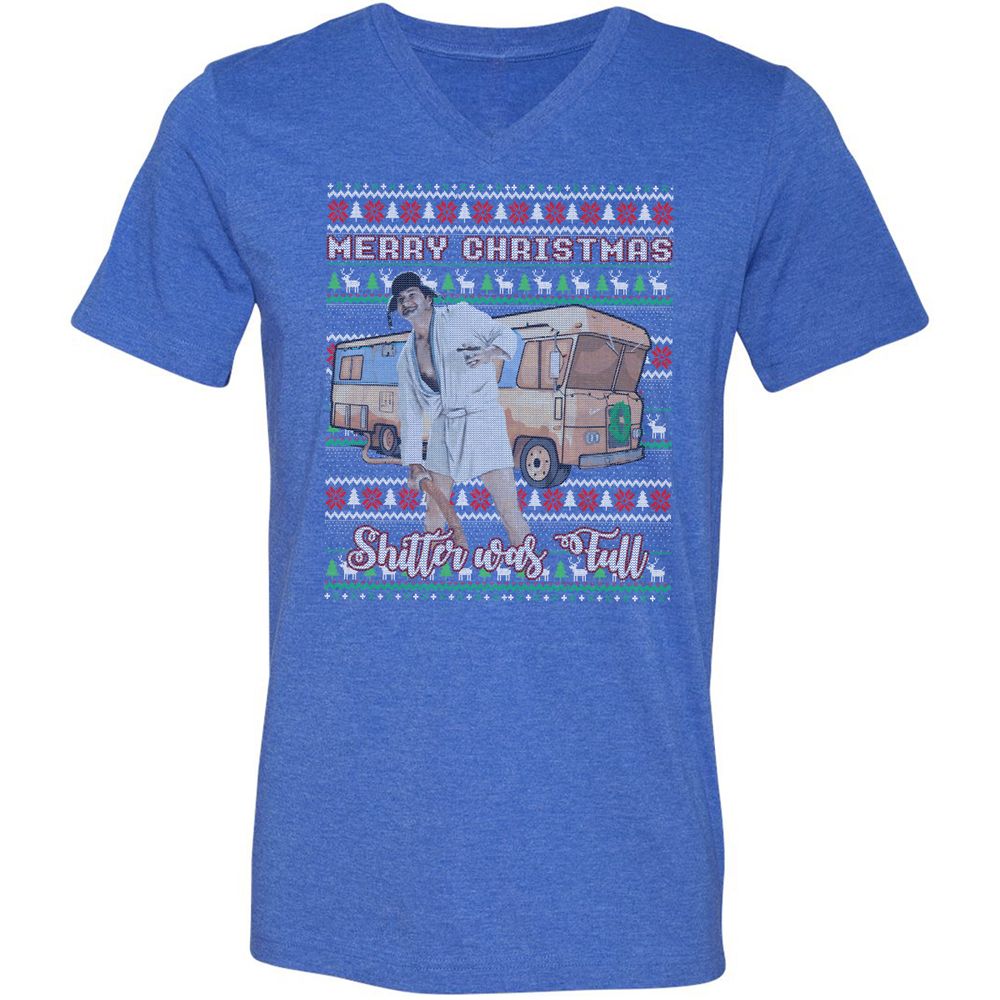 Unisex V-Neck T-Shirt - DX58ZCUD - Heather True Royal - 14