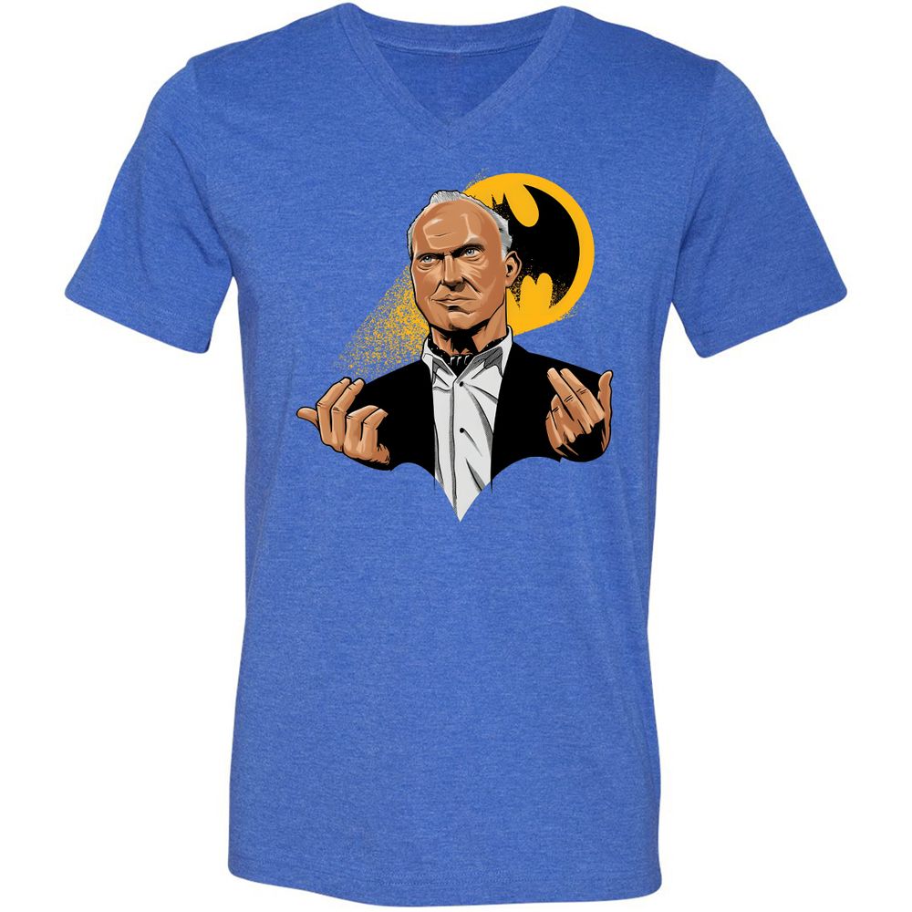 Unisex V-Neck T-Shirt - Q2ZS4ETE - Heather True Royal - 14