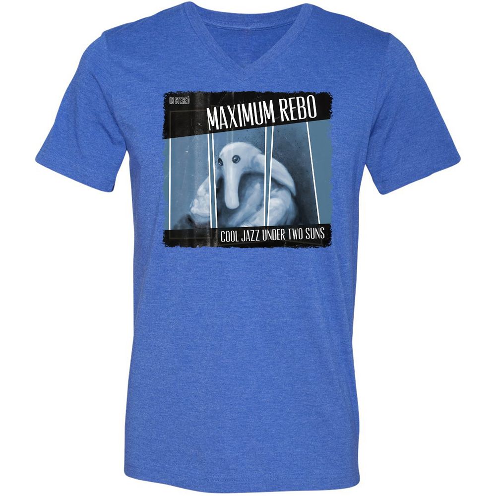 Unisex V-Neck T-Shirt - EHG5AKJB - Heather True Royal - 14