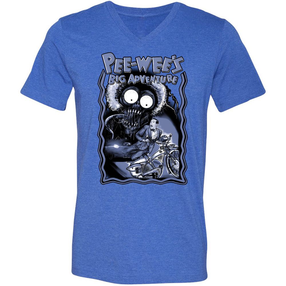 Unisex V-Neck T-Shirt - K518JZC9 - Heather True Royal - 14