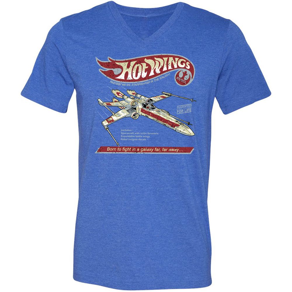 Unisex V-Neck T-Shirt - Y9KK1TAH - Heather True Royal - 14