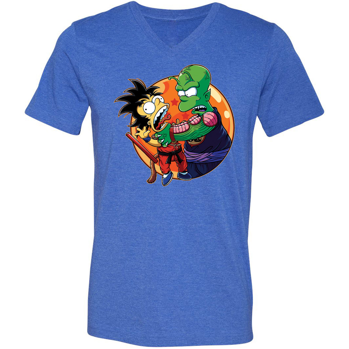 Unisex V-Neck T-Shirt - XSDDKHK3 - Heather True Royal - 14