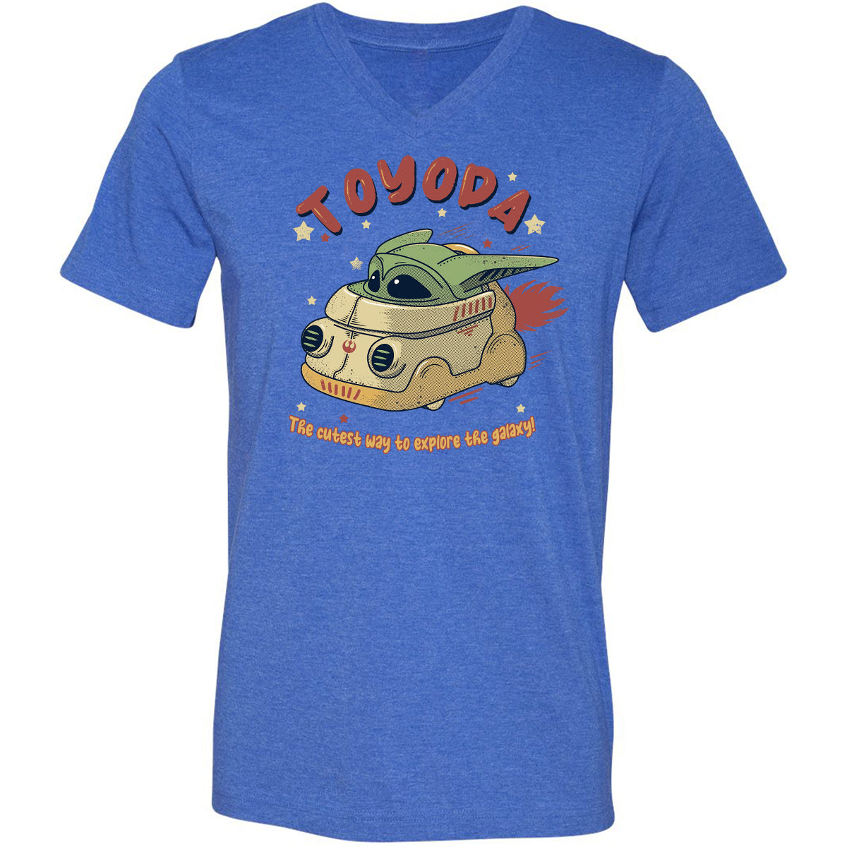Unisex V-Neck T-Shirt - NYPMNUGJ - Heather True Royal - 14
