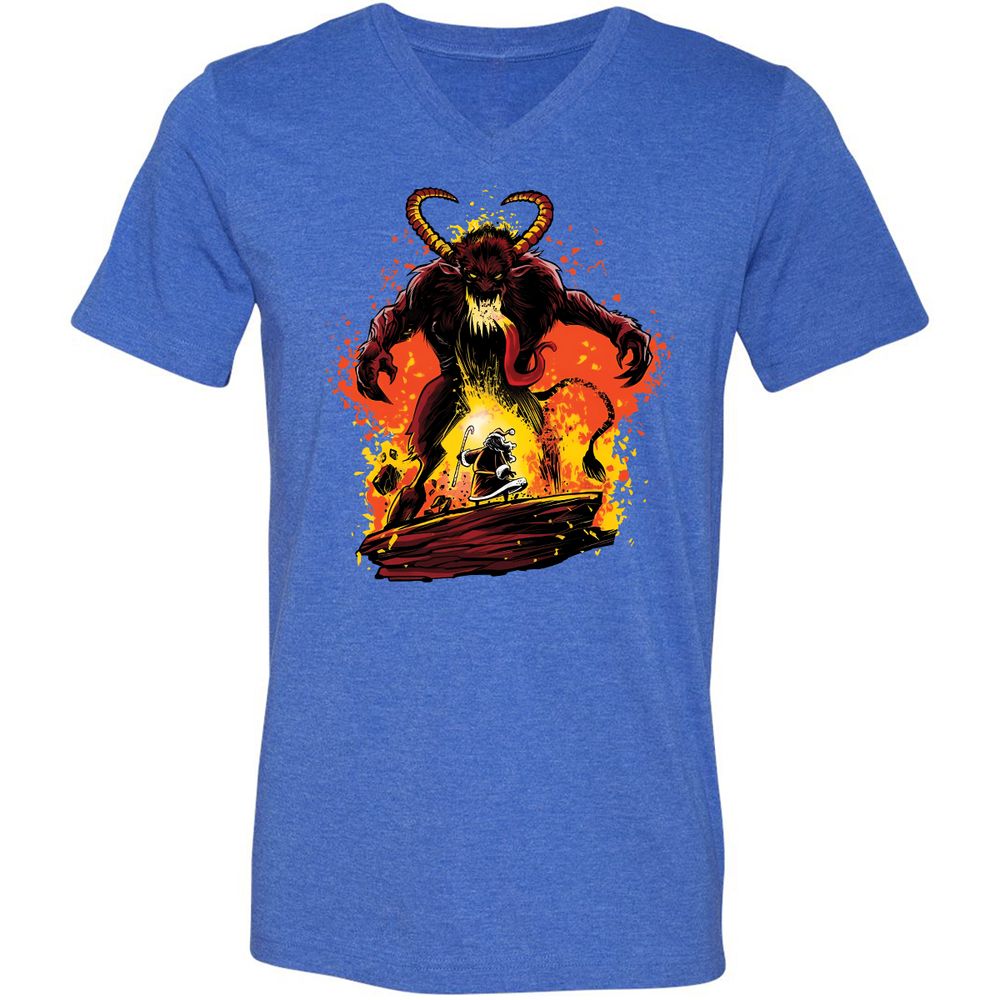 Unisex V-Neck T-Shirt - AYCB8Z2G - Heather True Royal - 14