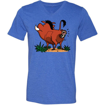 Unisex V-Neck T-Shirt - 1DYQCVG5 - Heather True Royal - 14