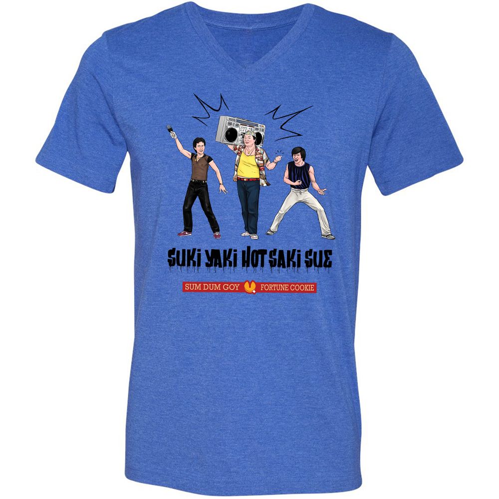 Unisex V-Neck T-Shirt - 5M8HTKHM - Heather True Royal - 14