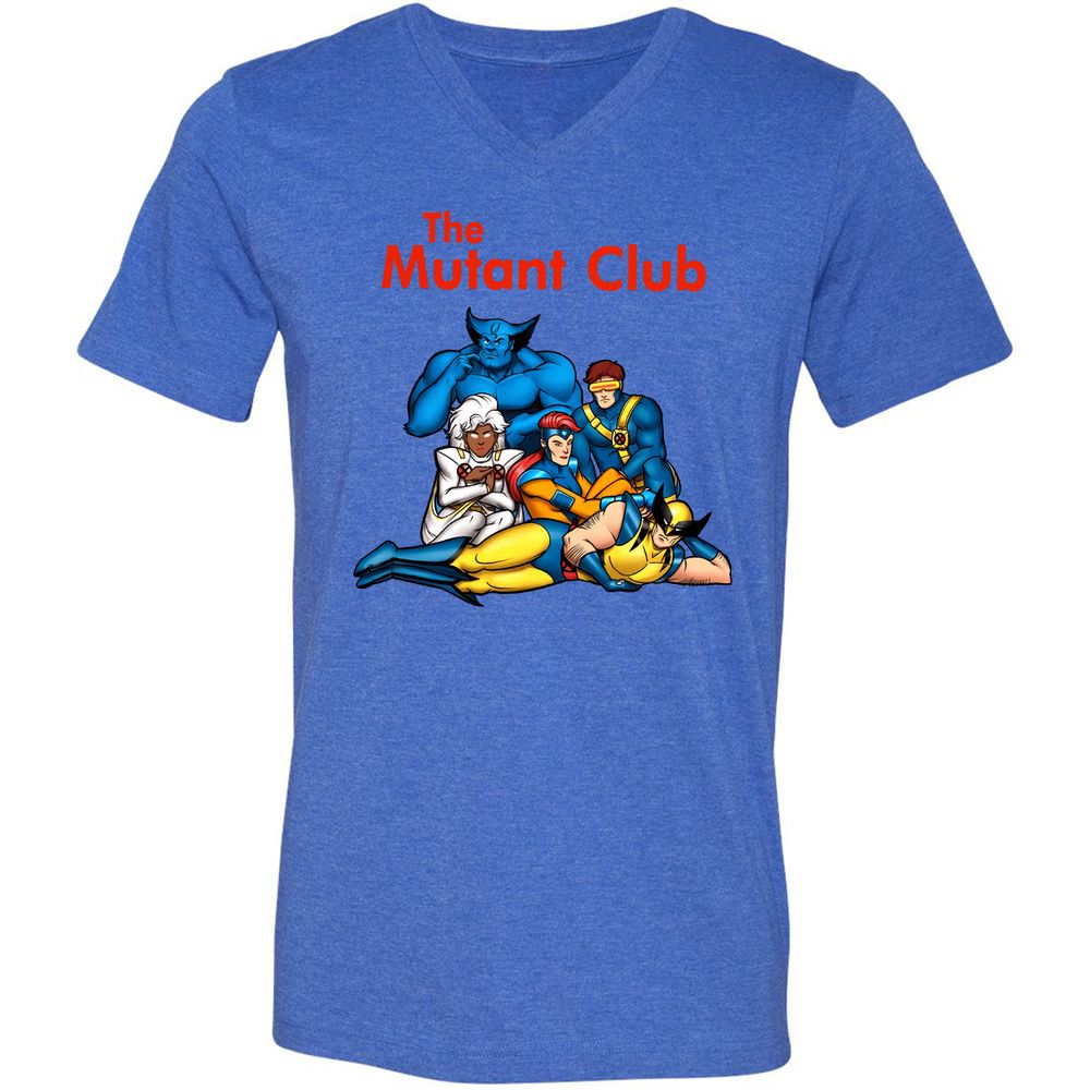 Unisex V-Neck T-Shirt - 48X8KQ5Z - Heather True Royal - 14