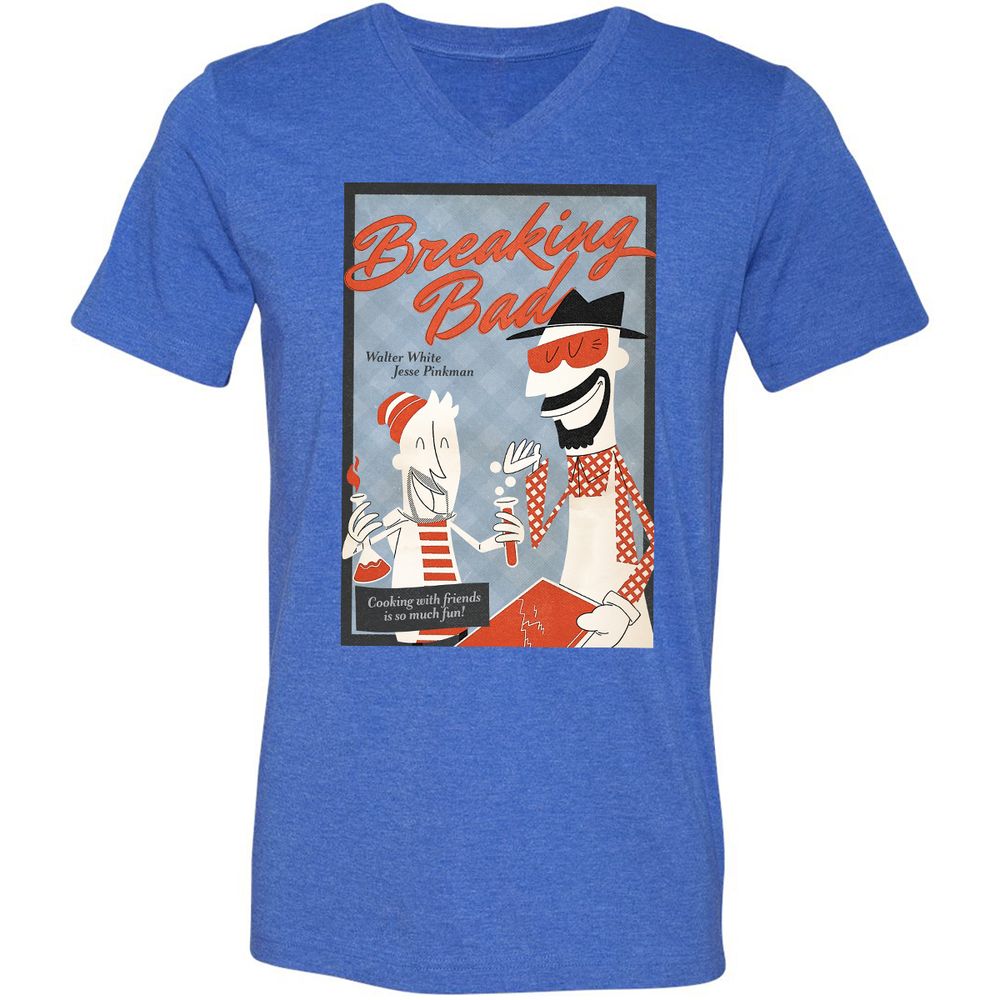 Unisex V-Neck T-Shirt - 3C5ZK7QT - Heather True Royal - 14