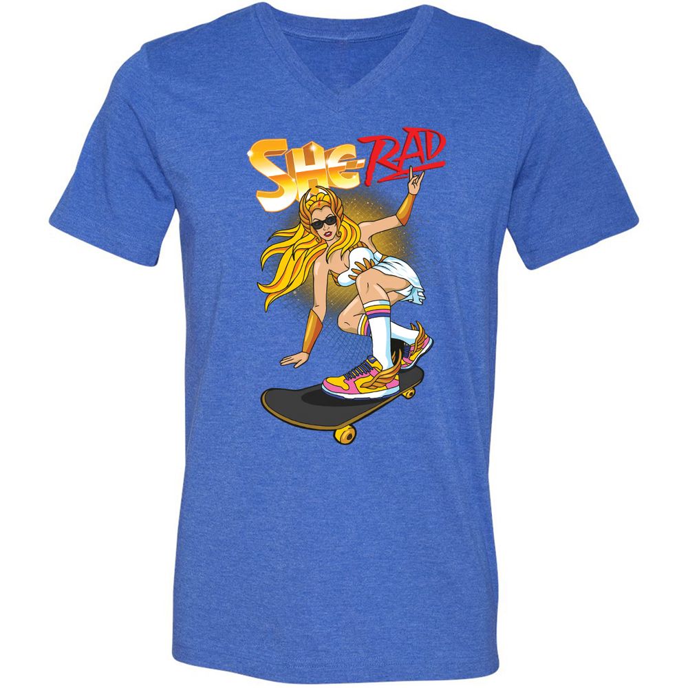 Unisex V-Neck T-Shirt - MSM3E2A5 - Heather True Royal - 14