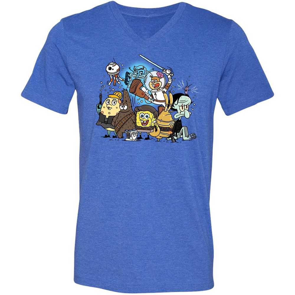 Unisex V-Neck T-Shirt - BLSM8SWB - Heather True Royal - 14