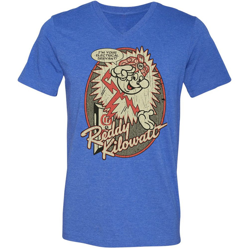 Unisex V-Neck T-Shirt - 8T6FPWTG - Heather True Royal - 14