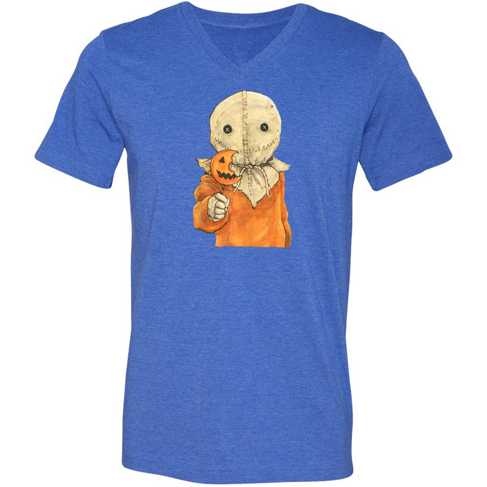 Unisex V-Neck T-Shirt - VNUSNG8E - Heather True Royal - 14