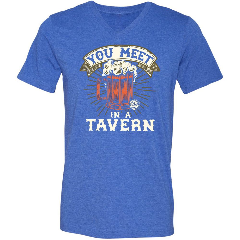 Unisex V-Neck T-Shirt - 8H1WBFBS - Heather True Royal - 14