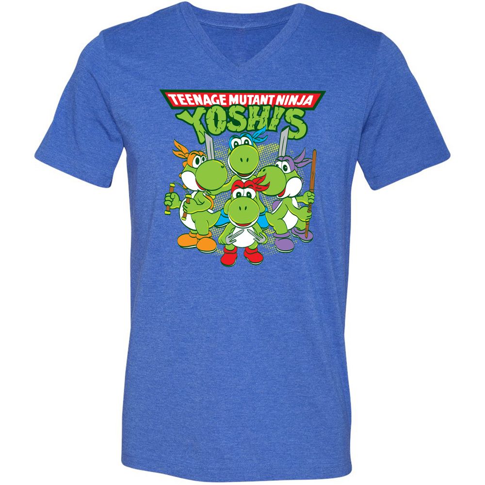 Unisex V-Neck T-Shirt - NQ8VWBHV - Heather True Royal - 14