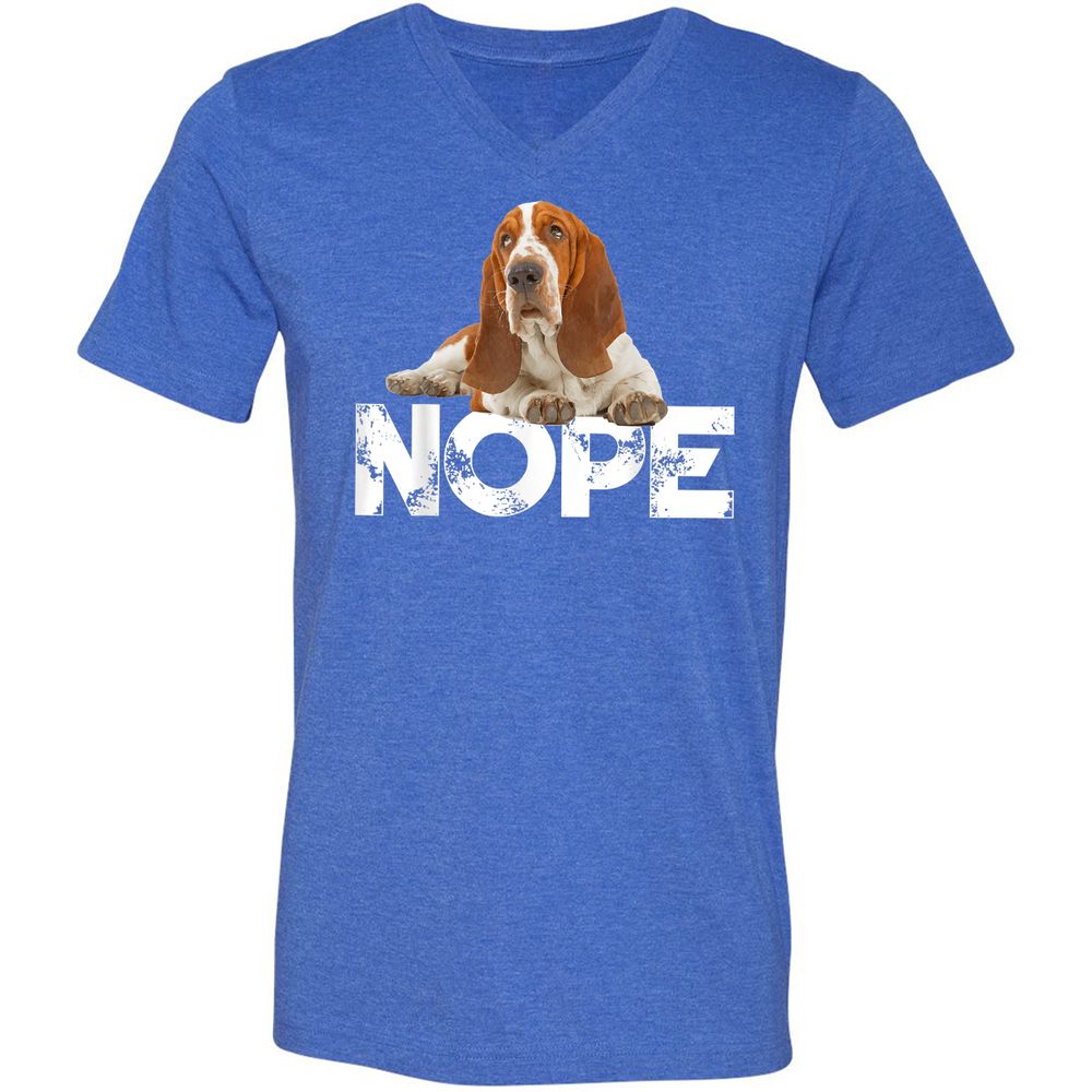 Unisex V-Neck T-Shirt - HERJXGF6 - Heather True Royal - 14