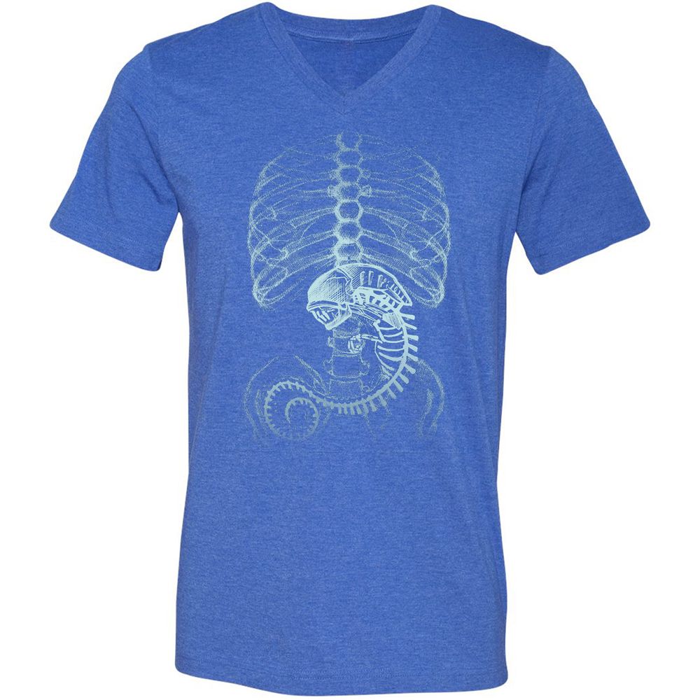 Unisex V-Neck T-Shirt - AXNNW9YT - Heather True Royal - 14