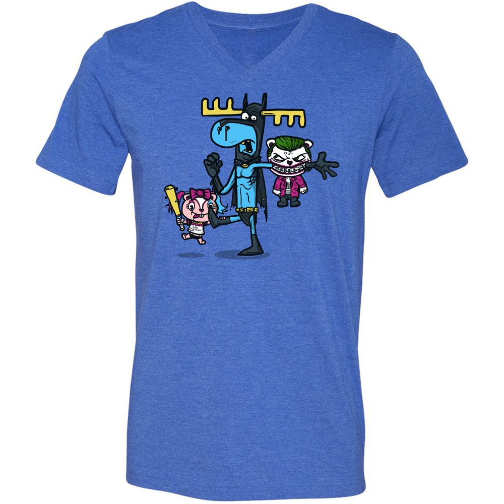 Unisex V-Neck T-Shirt - GXGN7ZFL - Heather True Royal - 14