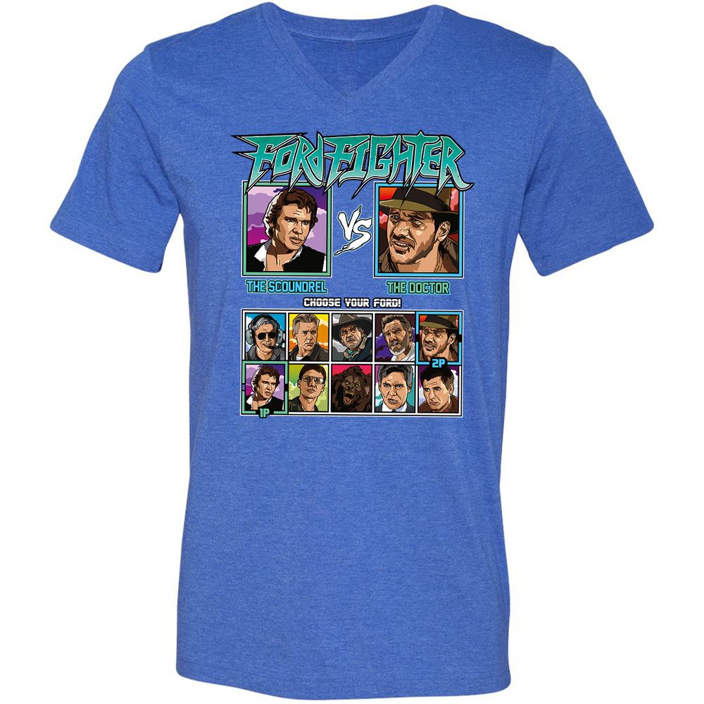 Unisex V-Neck T-Shirt - 5ZL2M52S - Heather True Royal - 14