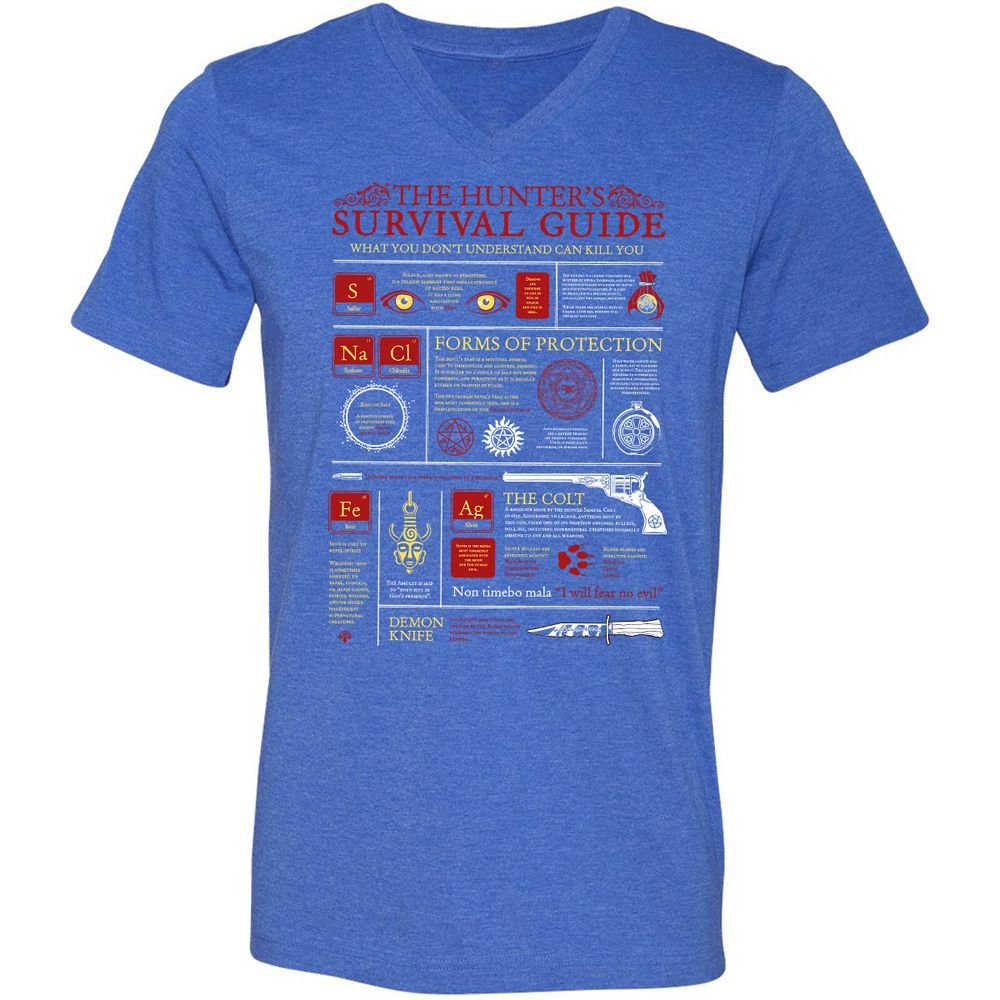 Unisex V-Neck T-Shirt - MCZ8GJCT - Heather True Royal - 14