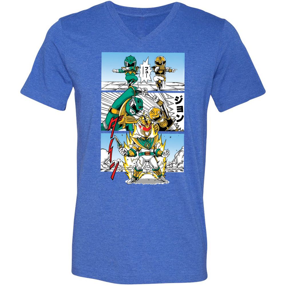 Unisex V-Neck T-Shirt - D6NY6WLQ - Heather True Royal - 14