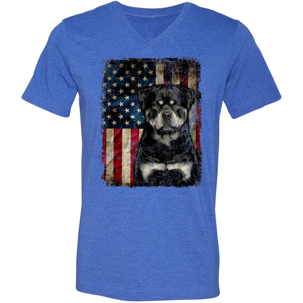 Unisex V-Neck T-Shirt - AXD486L6 - Heather True Royal - 14