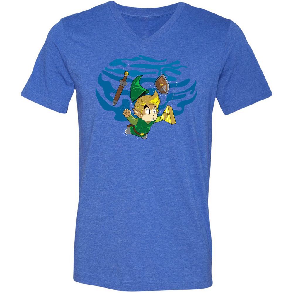 Unisex V-Neck T-Shirt - TWEKVJS2 - Heather True Royal - 14