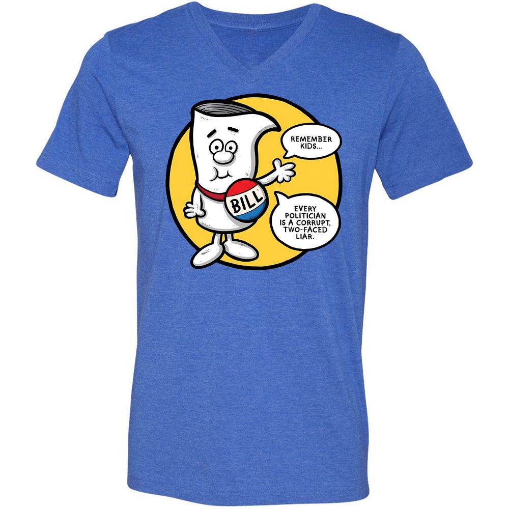 Unisex V-Neck T-Shirt - Q23BNVCG - Heather True Royal - 14