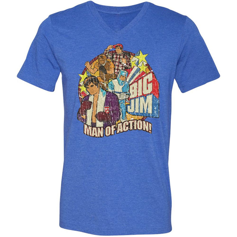 Unisex V-Neck T-Shirt - 1R9TCSEJ - Heather True Royal - 14