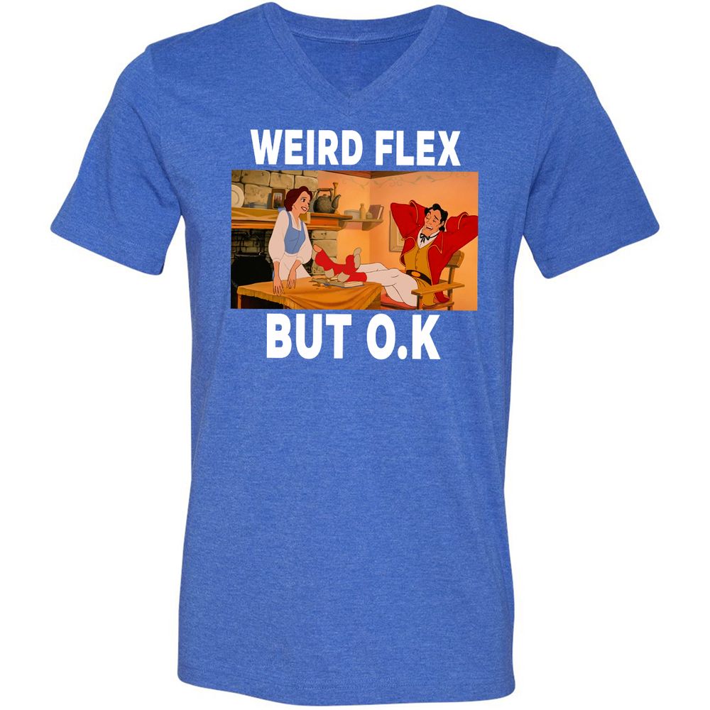 Unisex V-Neck T-Shirt - NL6KW4KF - Heather True Royal - 14