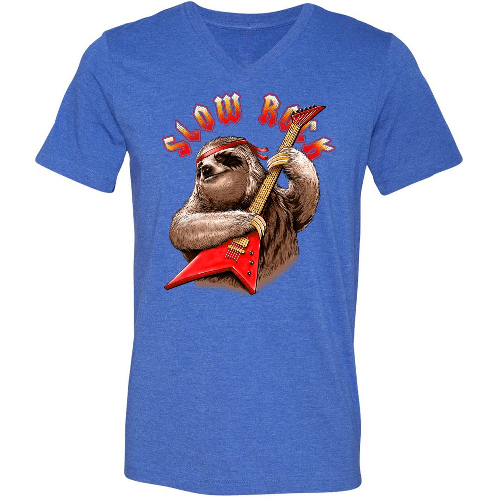 Unisex V-Neck T-Shirt - MLR2Z67B - Heather True Royal - 14
