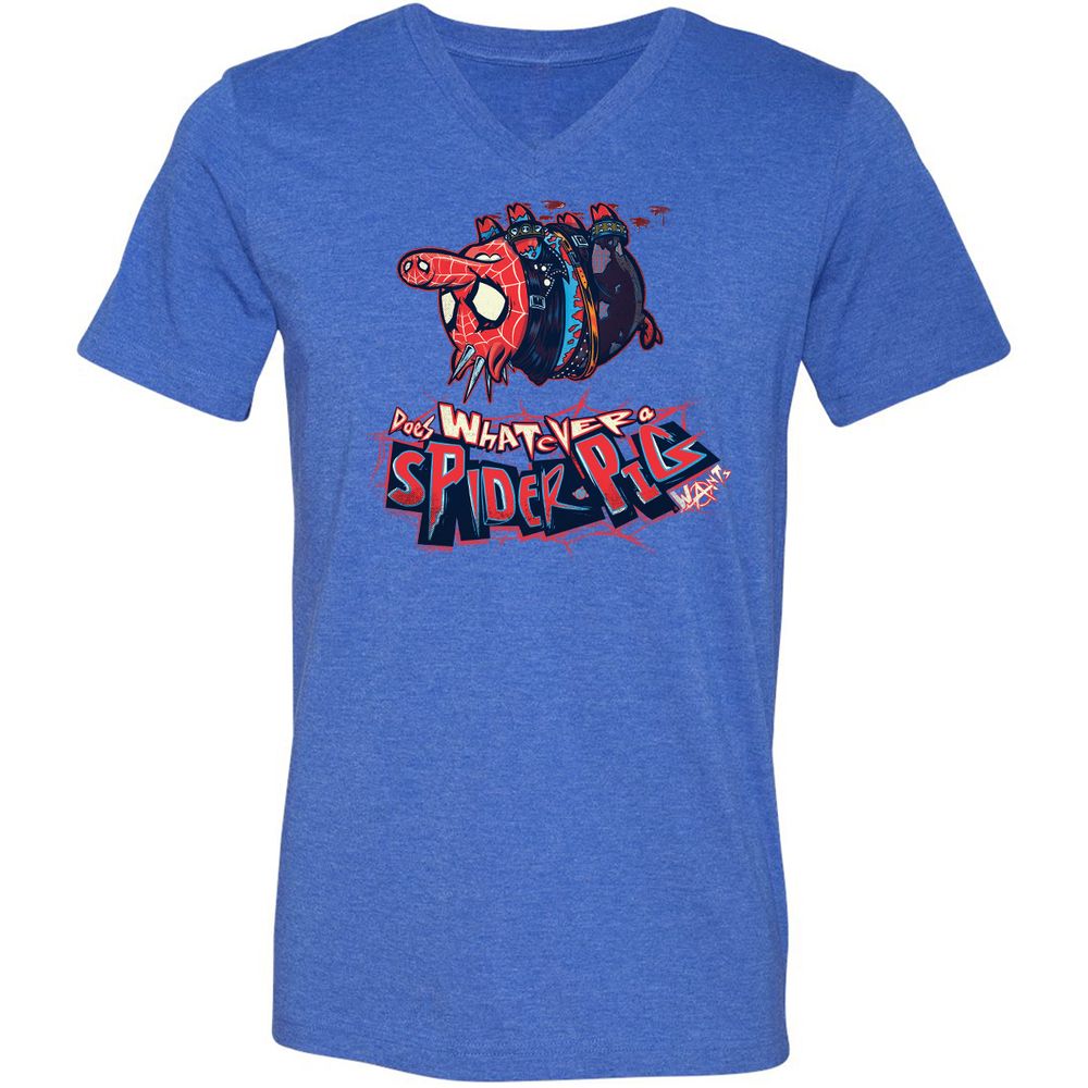 Unisex V-Neck T-Shirt - 73335L24 - Heather True Royal - 14