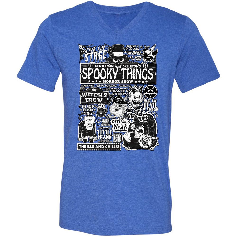 Unisex V-Neck T-Shirt - G9AX6UT9 - Heather True Royal - 14