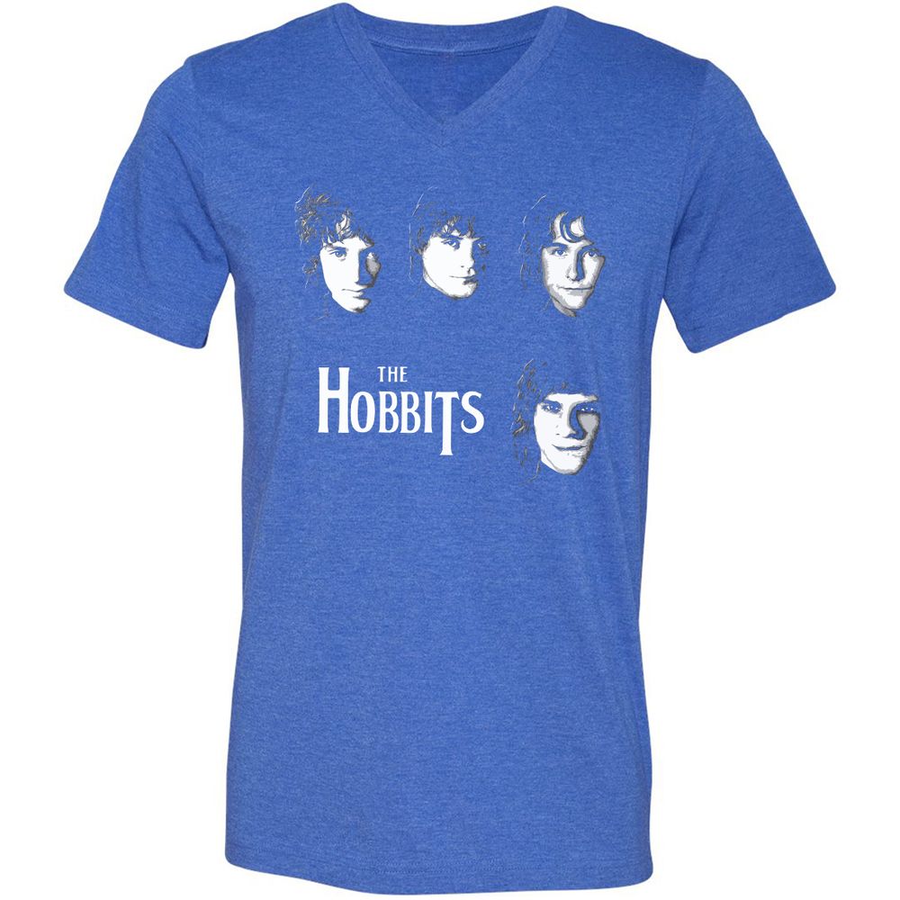 Unisex V-Neck T-Shirt - L2BXMC7M - Heather True Royal - 14